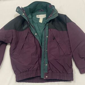 Vintage Columbia Women's Purple and Green Jacket